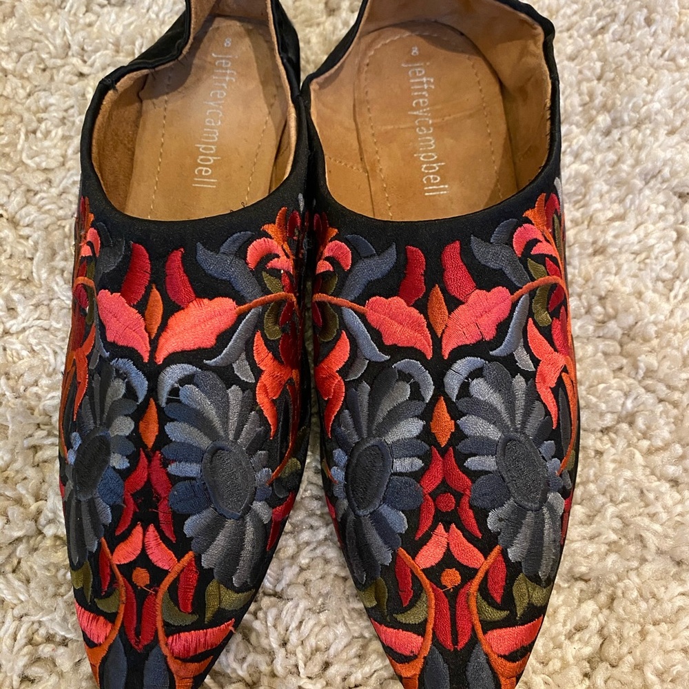 Jeffery Campbell embroidered mules